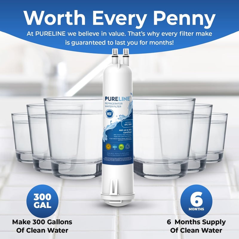 Pureline Replacement for EverydropÂ® Filter 3, EDR3RXD1, 4396710, 4396841 Water Filter, KenmoreÂ® 46-9083, 46-9030 Refrigerator Water Filter (3 Pack) - Image 5