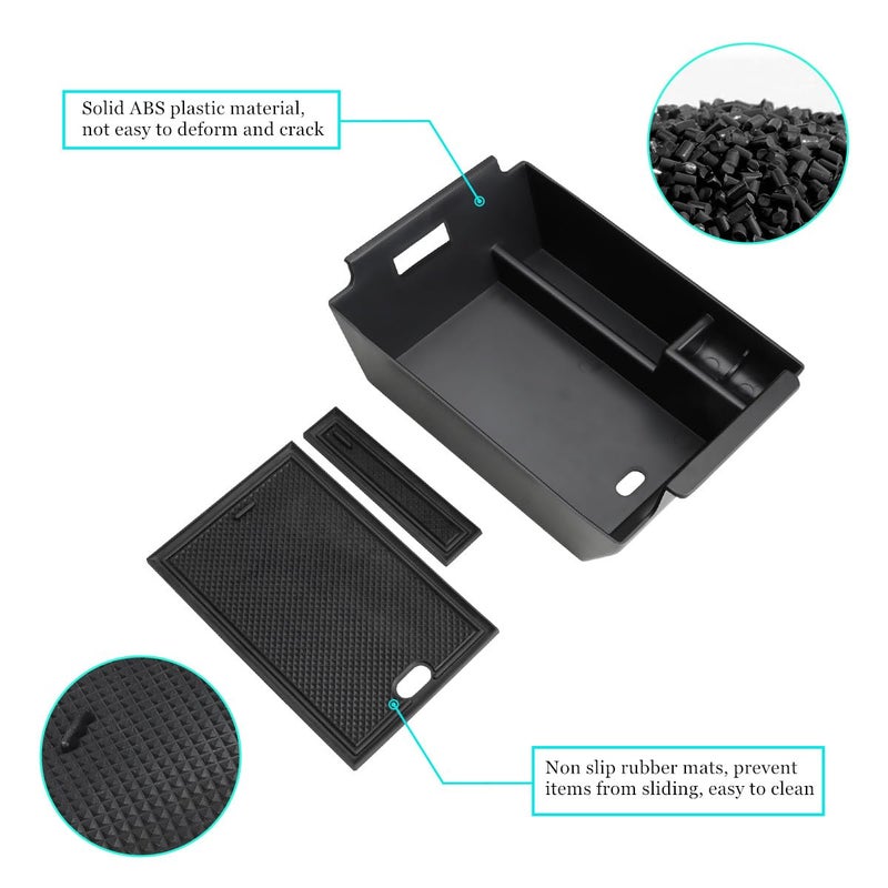 MARCHFA Center Console Organizer Compatible for 2020-2023 2024 2025 2026 Benz GLE 350 450 W167 53 AMG Accessories Armrest Tray Organizer Insert Storage Box for GLS 450 2020 2021 2022 (Black) - Image 3