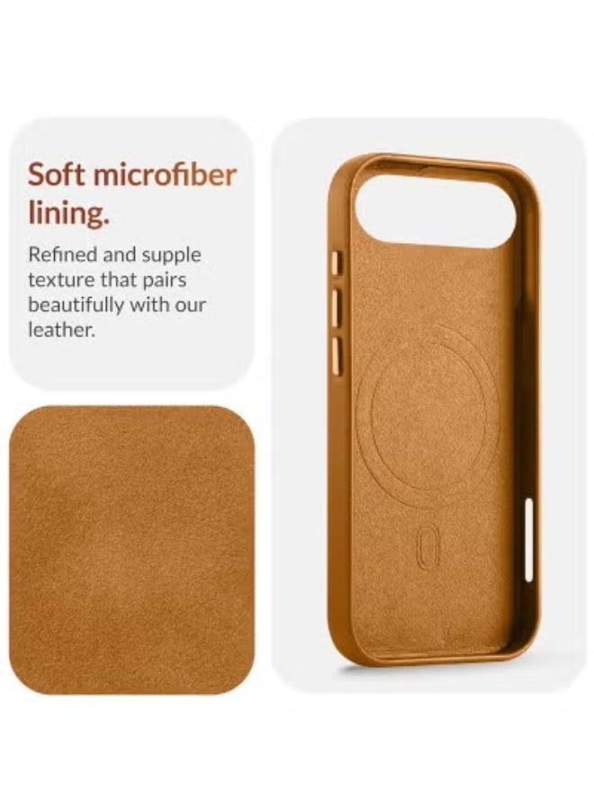 JAJEEK iPhone Air 5G 2025 Luxury Leather Magnetic Case – Slim Shockproof Protective Cover with Card-Friendly MagSafe Wireless Charging Support, Premium Anti-Slip Grip Design, Durable Edge Protection, Stylish Peachy Orange Finish, Perfect for Everyday Use, Travel, and Business - Image 2