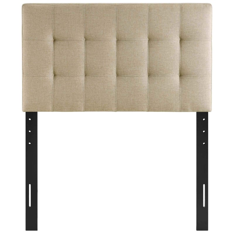 Modway Lily Tufted Linen Fabric Upholstered Twin Headboard in Beige - Image 4