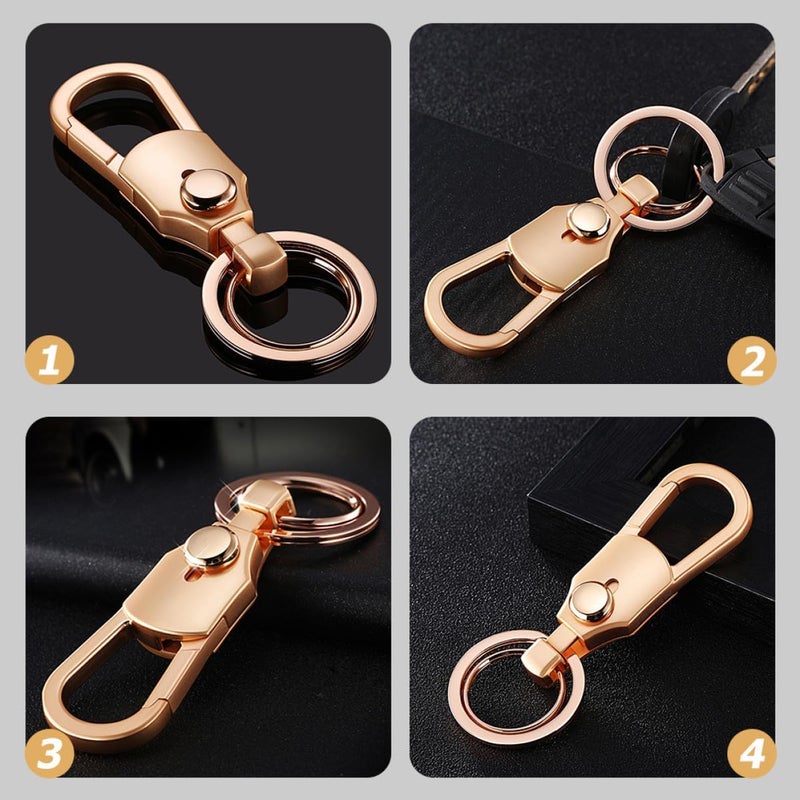 LABRIMP Gold Car Keychain Key Ring Pendant for Men with Zinc Alloy Hook, Cool Keyring for Car Keys, Couples’ Stylish Automotive Keychain Accessory - Image 5