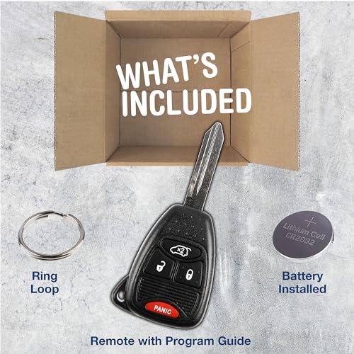 KeylessOption Key Fob Replacement for 2004 2005 2006 2007 2008 2009 2010 2011 2012 2013 2014 2015 2016 Chrysler 300 Dodge Durango Ram Jeep Cherokee Remote, 4-Button OHT692427AA, Self Programming - Image 2