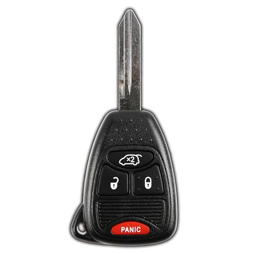 KeylessOption Key Fob Replacement for 2004 2005 2006 2007 2008 2009 2010 2011 2012 2013 2014 2015 2016 Chrysler 300 Dodge Durango Ram Jeep Cherokee Remote, 4-Button OHT692427AA, Self Programming - Image 1