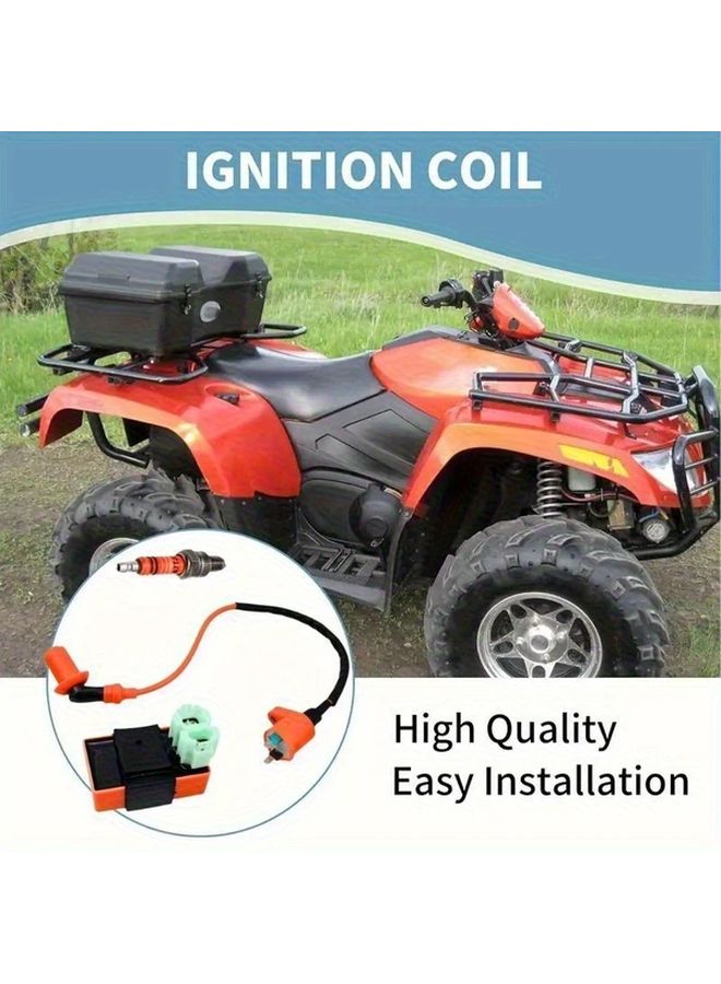 مجموعة ملف اشعال CDI عالية الأداء لسباقات السيارات مع شمعات اشعال 3 قطع لمحركات GY6 سعة 50CC و125CC و150CC - Image 3
