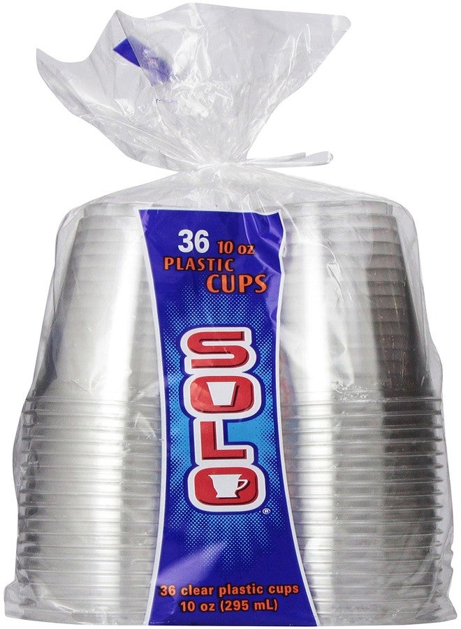 Solo Clear 10 Ounce Plastic Cups, 36 Count - Image 1