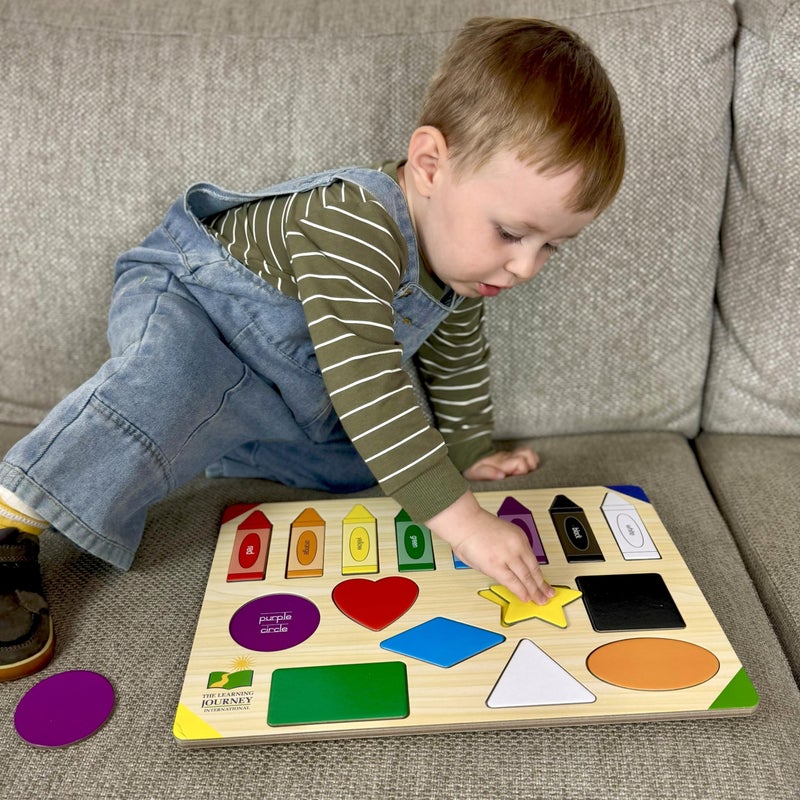 The Learning Journey: Lift & Learn Puzzle Colors & Shapes â€“ Preschool Toys & Activities for Children Ages 3 and Up â€“ Award Winning Educational Toy - Image 2