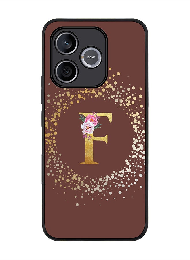 Stylizedd For Honor 600 Lite / 500 Smart / Honor X80i Case,Slim fit Camera Protection, Shockproof Thin Phone cover  - Custom Monogram Floral - F  (Brown ) - Image 1