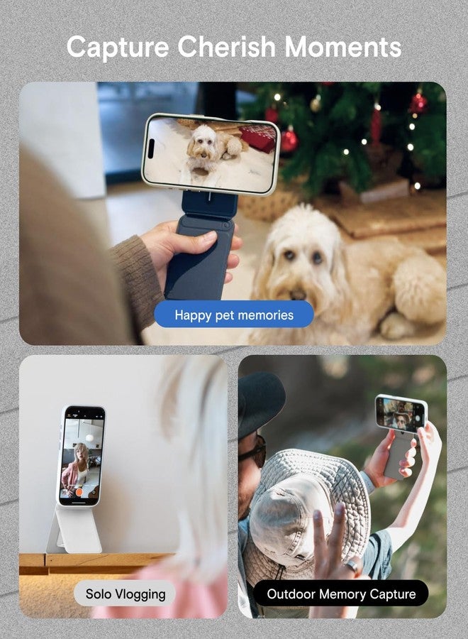 MOFT Phone Tripod Stand Selfie Stick for iPhone, Multi-Angles iPhone Stand, Lightweight & Portable Phone Holder, Strong Magnets, MOVAS Vegan Leather, Travel Essentials, Jet Black (Without Card Slot) - Image 4