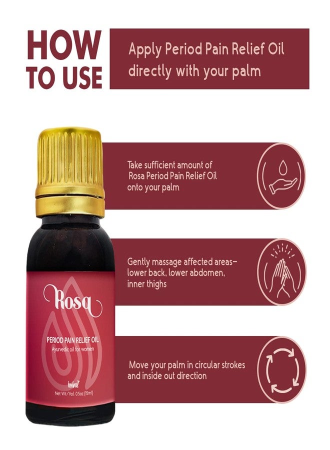 IMBUE Rosa Period Pain Relief Oil | Ayurvedic Oil with Self Warming Effect for Pain Relief - 15ml - Image 4