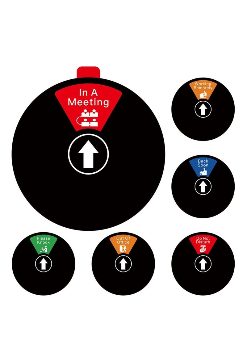 علامة خصوصية للمكتب، لافتة مغناطيسية للباب، يرجى عدم الإزعاج/من فضلك إطرق/خارج المكتب/في اجتماع/سأعود قريبًا/أعمل عن بُعد لغرف الاجتماعات وأي غرفة تحتاج إلى خصوصية - باللون الأسود. - Image 1