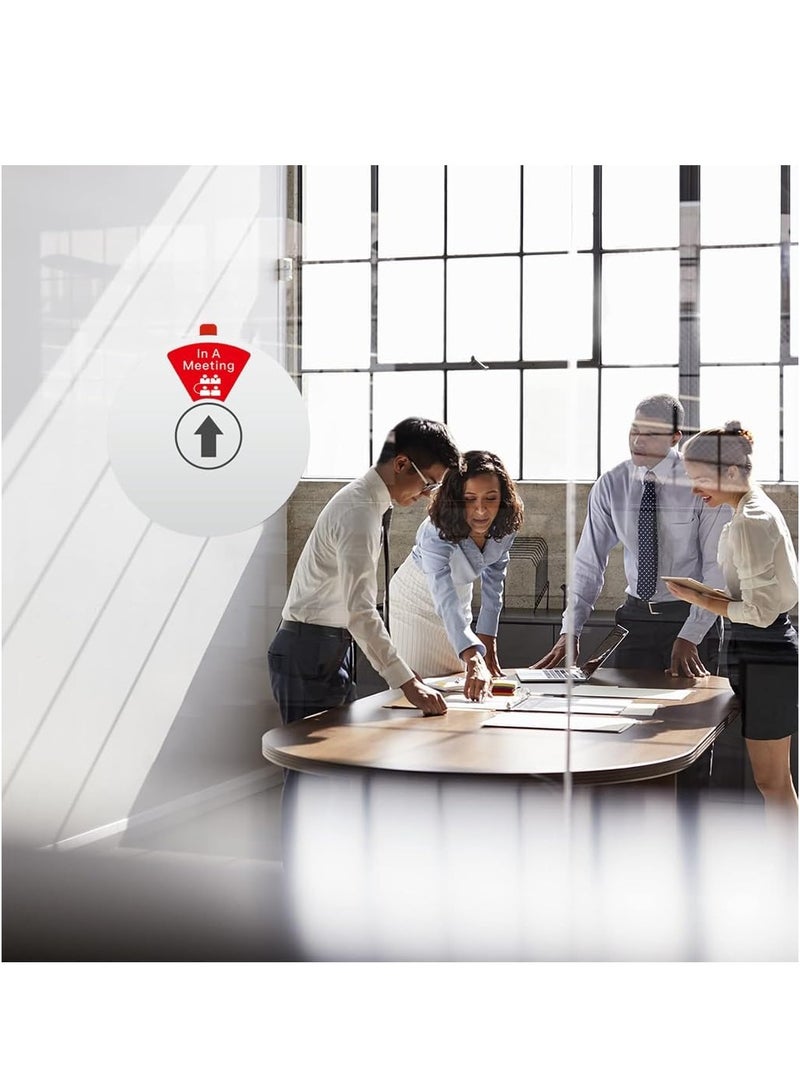 علامة خصوصية للمكتب، لافتة مغناطيسية للباب، يرجى عدم الإزعاج/من فضلك إطرق/خارج المكتب/في اجتماع/سأعود قريبًا/أعمل عن بُعد لغرف الاجتماعات وأي غرفة تحتاج إلى خصوصية - باللون الأسود. - Image 4