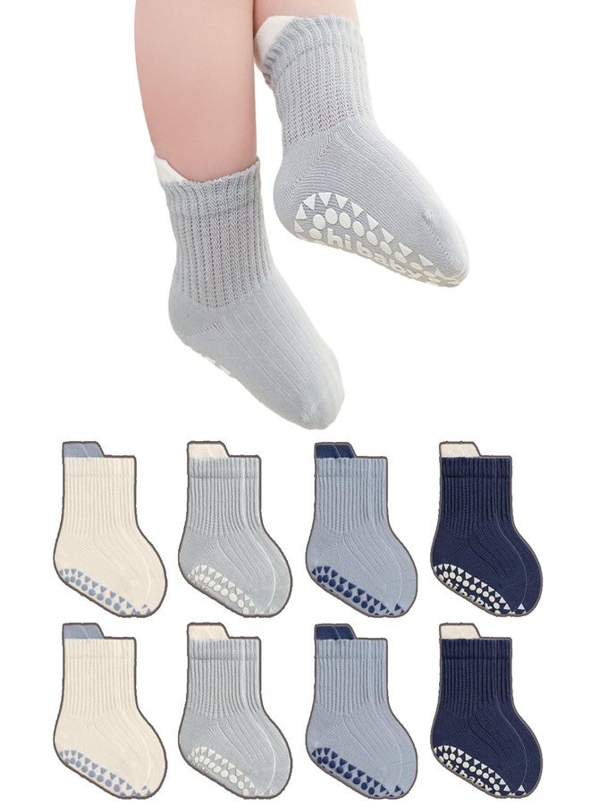 جوارب BISOUSOX للأطفال الرضع من عمر 0-6-12 شهرًا، وجوارب للأطفال الصغار من عمر 3T-4T-5T، جوارب مانعة للانزلاق مع مقابض للأطفال حديثي الولادة - Image 1