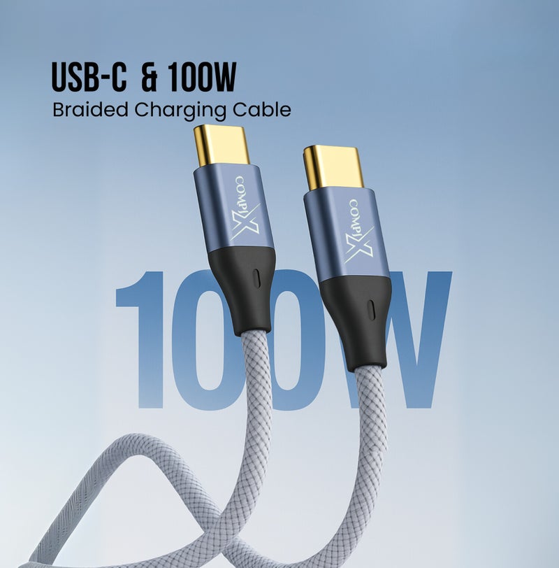 COMPIX USB C Cable 1M, Type C 100W Fast Charging Cable, 10Gbps Data Transfer & 4K@60Hz HD Video, Nylon Braided Type C Cable for MacBook, iPad, PS5 Pro, iPhone 17/16/15, Samsung S25 Ultra/S26/S24 etc - Image 3