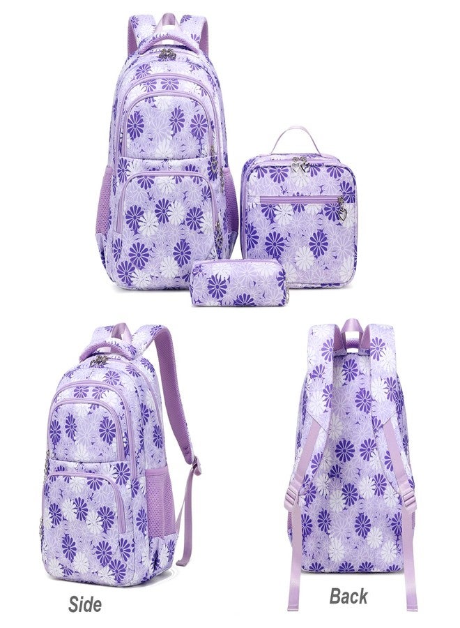 ZHIERNA School Backpack Girls Teenager School Backpack Women's School Bag Kids School Bag with Lunch Bag Pen Bag Set for Teenager Girls Primary School - Image 4