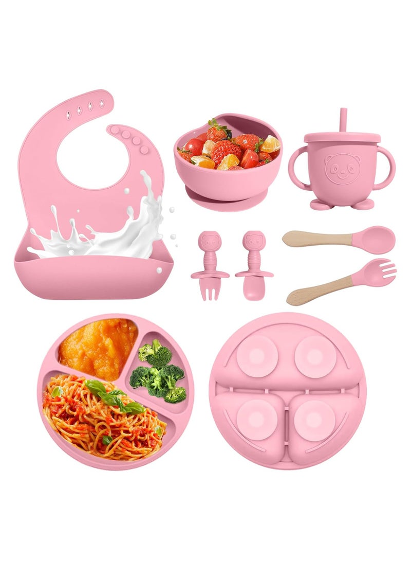 Gerenic 9 Pcs Baby Feeding Set Food-grade Silicone Baby Tableware Set - Image 1