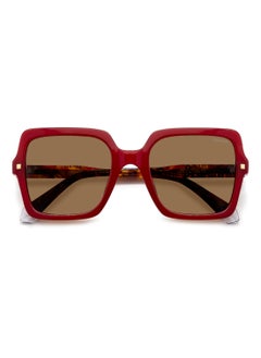 Polaroid Women's Polarized Square Shape Acetate Sunglasses PLD 4165/S/X GOLD 50 - Lens Size: 49.7 Mm - Burgundy  - Image 4