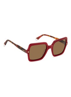 Polaroid Women's Polarized Square Shape Acetate Sunglasses PLD 4165/S/X GOLD 50 - Lens Size: 49.7 Mm - Burgundy  - Image 2