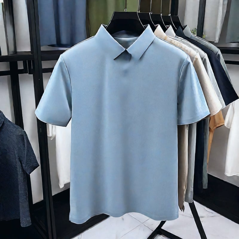 Men's Summer Business Casual Quick-Dry Wrinkle-Resistant Short Sleeve Polo Shirt - Image 2
