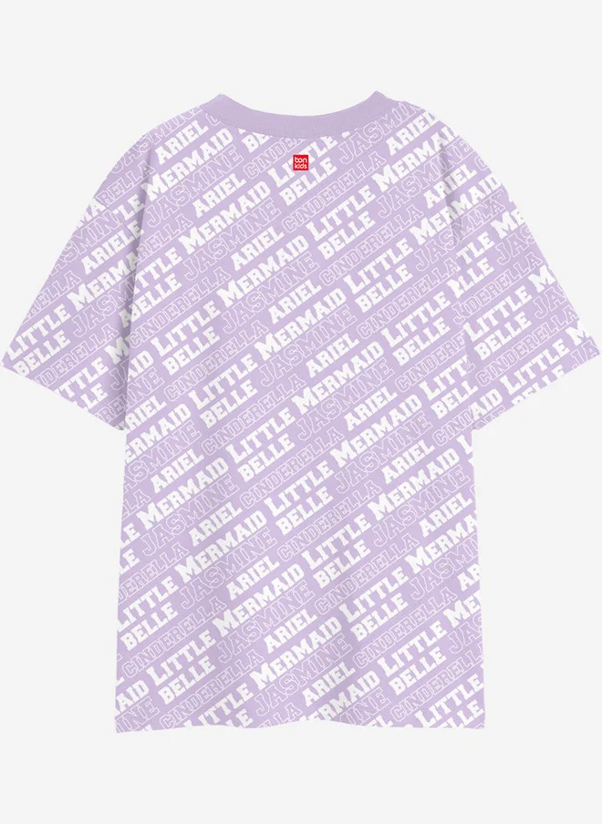 بونكيدز BONKIDS Girls Typography Printed Drop-Shoulder Sleeves Cotton Oversized T-shirt