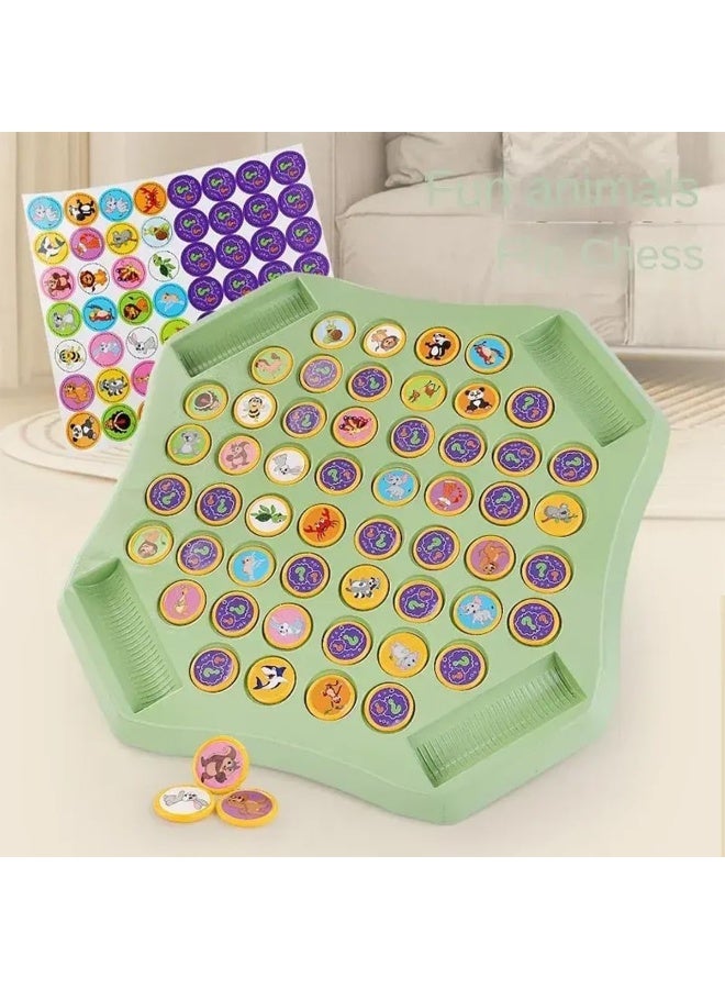 لعبة تطابق شطرنج ملون للذاكرة، لعبة لوحية مرحة، لعبة تفاعلية بين الوالدين والطفل، لعبة ذهنية للاولاد والبنات من سن 3 سنوات فما فوق - Image 1