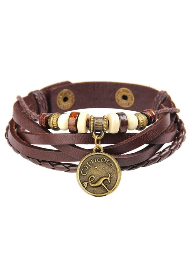 5esha 12 Constellation Multi-layered Round Zodiac Pendant Bracelet with Capricorn