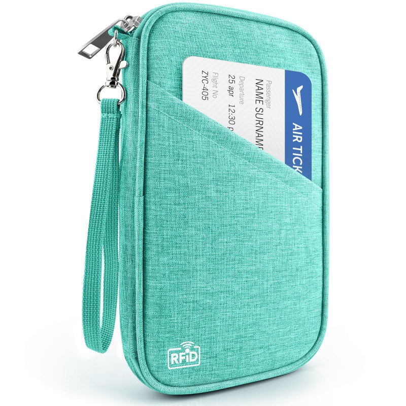 HOHOM Passport Holder Family RFID Travel Document Organizer for Women Waterproof Passport Wallet Men Portable Case for Cards Boarding Pass ID Money Tickets with Zipper - Image 2