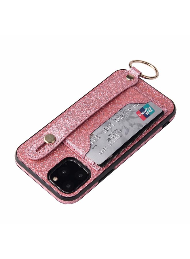 اس-توب جراب لهاتف iPhone 11 Pro Max مصنوع من مادة البولي يوريثان الحراري والبولي يوريثان اللامع، جراب واقٍ مقاوم للصدمات مع حامل وفتحات للبطاقات وحزام معصم - Image 5