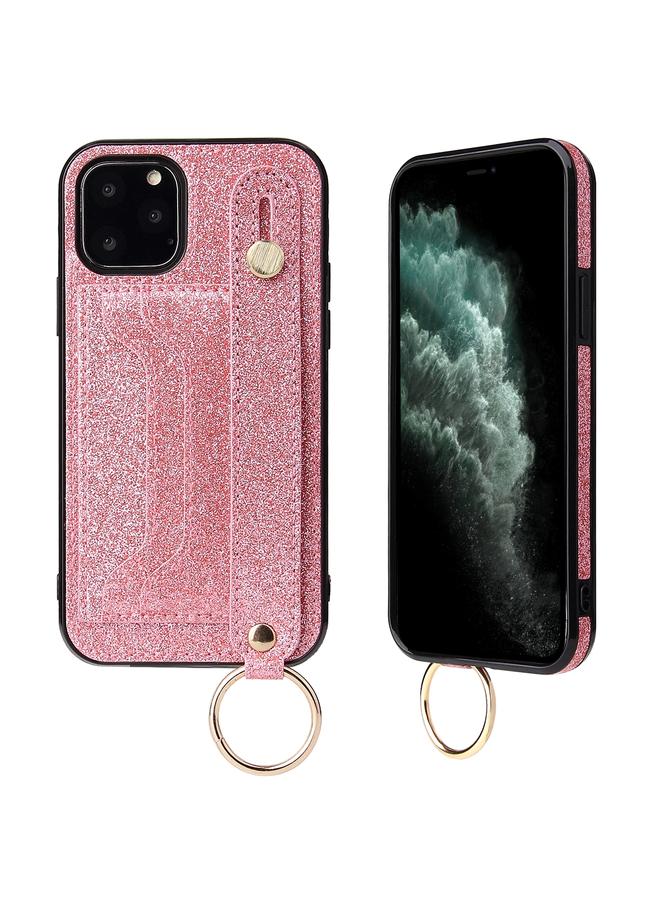 اس-توب جراب لهاتف iPhone 11 Pro Max مصنوع من مادة البولي يوريثان الحراري والبولي يوريثان اللامع، جراب واقٍ مقاوم للصدمات مع حامل وفتحات للبطاقات وحزام معصم - Image 2