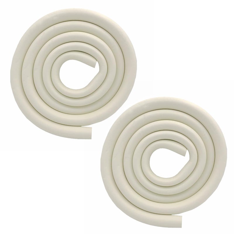 M2cbridge U Shape Extra Thick Furniture Table Edge Protectors Foam Baby Safety Bumper Guard 6.5 Ft (Off White (6.5ft x 2)) - Image 1