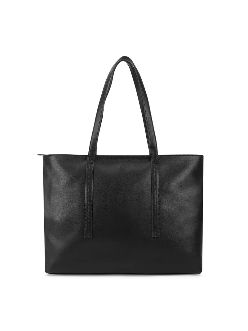 globus Globus Women Black Textured Double Handle Workwear Tote Bag