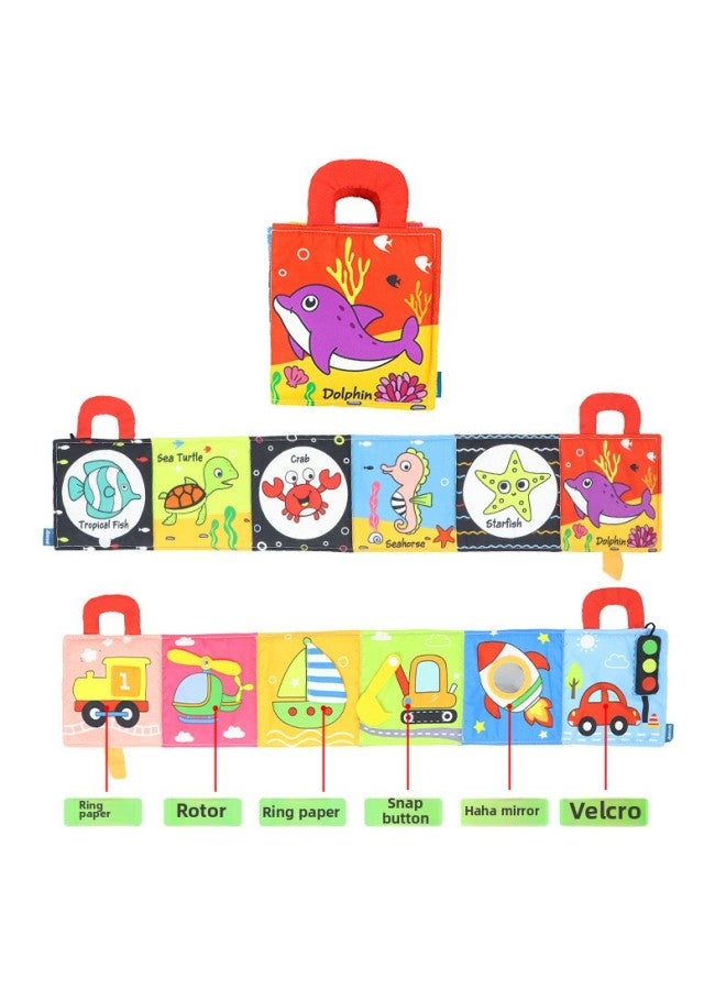 Aipinqi Baby Tear Bed Cloth Book Cartoon Animal Double-sided Foldable Book Baby Toy-Color:N051B Bed Cloth Book Shark