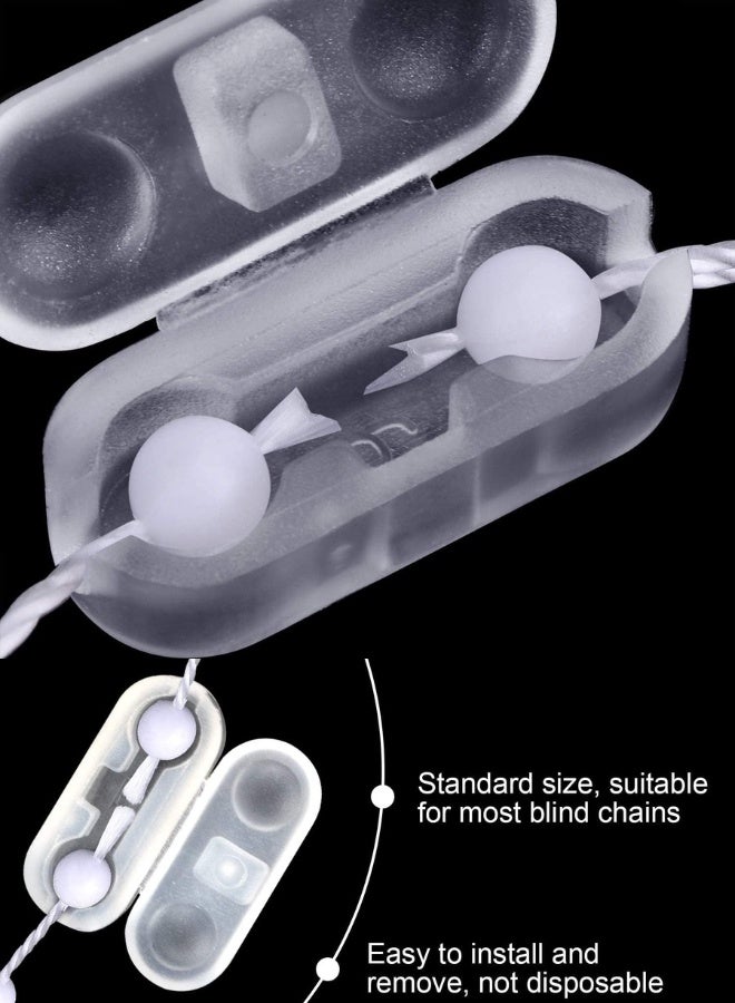 موصلات سلسلة، 20 قطعة من موصلات سلسلة الخرز البلاستيكية لستائر الأسطوانة العمودية، مشابك موصلات سلكية كروية للستائر العمودية - Image 5