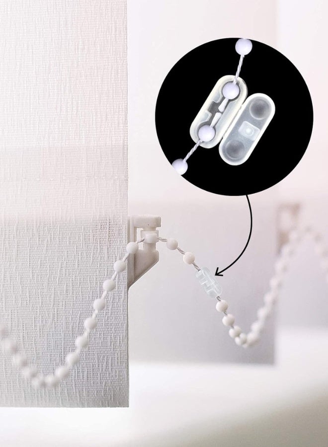 موصلات سلسلة، 20 قطعة من موصلات سلسلة الخرز البلاستيكية لستائر الأسطوانة العمودية، مشابك موصلات سلكية كروية للستائر العمودية - Image 3