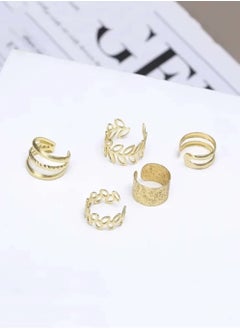 YUCCA Fake Earrings Without Piercing Set of 5 Different Designs Ear Clip Earrings  - Image 3