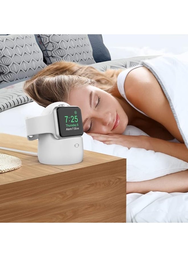 iWatch Stand Silicone Charging Dock Holder for Apple Watch Ultra 2, Ultra, SE2, SE, Series 10 9 8 7 6 5 4 3 2 1 (49/46/45/44/42/41/40/38mm), Supports Nightstand Mode - Image 4