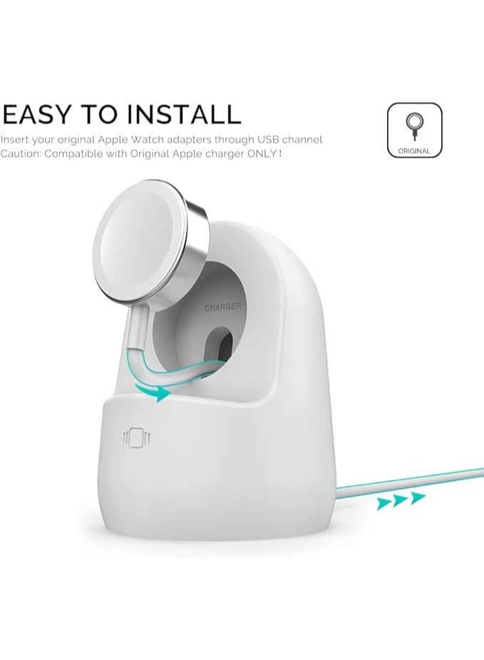 iWatch Stand Silicone Charging Dock Holder for Apple Watch Ultra 2, Ultra, SE2, SE, Series 10 9 8 7 6 5 4 3 2 1 (49/46/45/44/42/41/40/38mm), Supports Nightstand Mode - Image 3