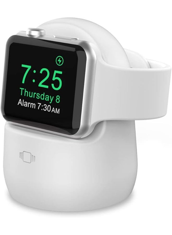 iWatch Stand Silicone Charging Dock Holder for Apple Watch Ultra 2, Ultra, SE2, SE, Series 10 9 8 7 6 5 4 3 2 1 (49/46/45/44/42/41/40/38mm), Supports Nightstand Mode - Image 1