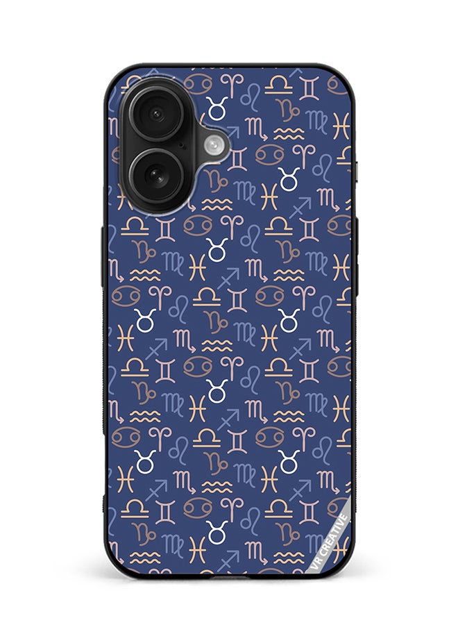 VR CREATIVE Protective Case Cover For Apple iPhone 16 Pattern Zodiac Signs Design Multicolour