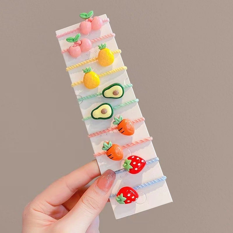 Loquat Colorful Kids Thumb Bands Elastic Hair Ties 3# 【10 strawberries】】