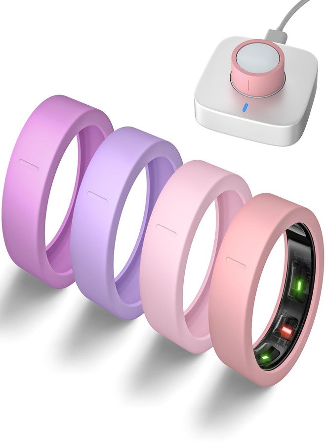 BandRain Ultra-Thin Covers Compatible with Oura Ring Gen 4/Oura Gen 3 Cover, Anti-Scratch Elastic Silicone Protector Case Smart Rings Accessories for ULTRAHUMAN Ring AIR/RingConn Gen 2/Air Women Men, 4 Pack - Image 1