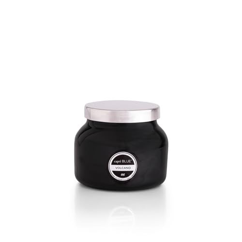 Capri Blue Volcano Scented Candles  Luxury Glass Jar Candles for Home Scented with Tropical Fruit  Sugared Citrus  Soy Wax Blend  Capri Blue Volcano  Black Color 8 oz - Image 1