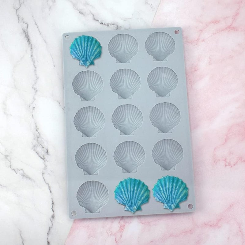 mostsom Silicone Sea Shell Mold Baking Mould Ice Cube Tray Shell Shape Silicone Mold for Chocolate, Soap, Candle, Fondant Birthday Cake Decoration and Jelly (Sea Shell J) - Image 5