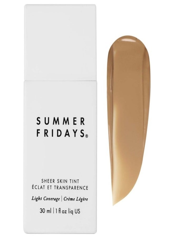 SUMMER FRIDAYS Summer Fridays Sheer Skin Tint with Hyaluronic Acid & Squalane – Lightweight, Hydrating Coverage, Shade 4 - light medium with neutral olive undertones 30ml  - Image 1