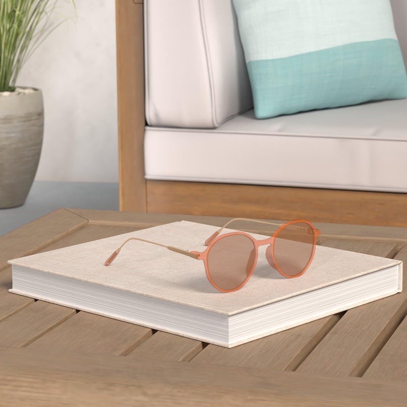 SOJOS Trendy Designer Hexagon Round Sunglasses for Women Fashion Big Shades Geometric Women Sunglasses SJ2181, Orange Frame/Brown Lens - Image 2