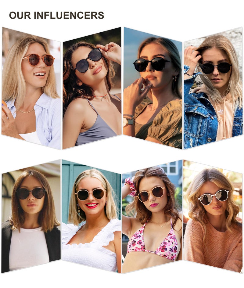 SOJOS Trendy Designer Hexagon Round Sunglasses for Women Fashion Big Shades Geometric Women Sunglasses SJ2181, Orange Frame/Brown Lens - Image 3