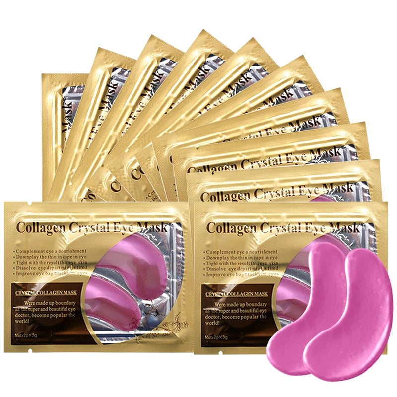 Pink Collagen Eye Mask 30 Pairs Crystal Gold Under Eye Patches For Puffy Eyes and Dark Circles  Look Less Tired and Reduce Wrinkles and Fine Lines Pink