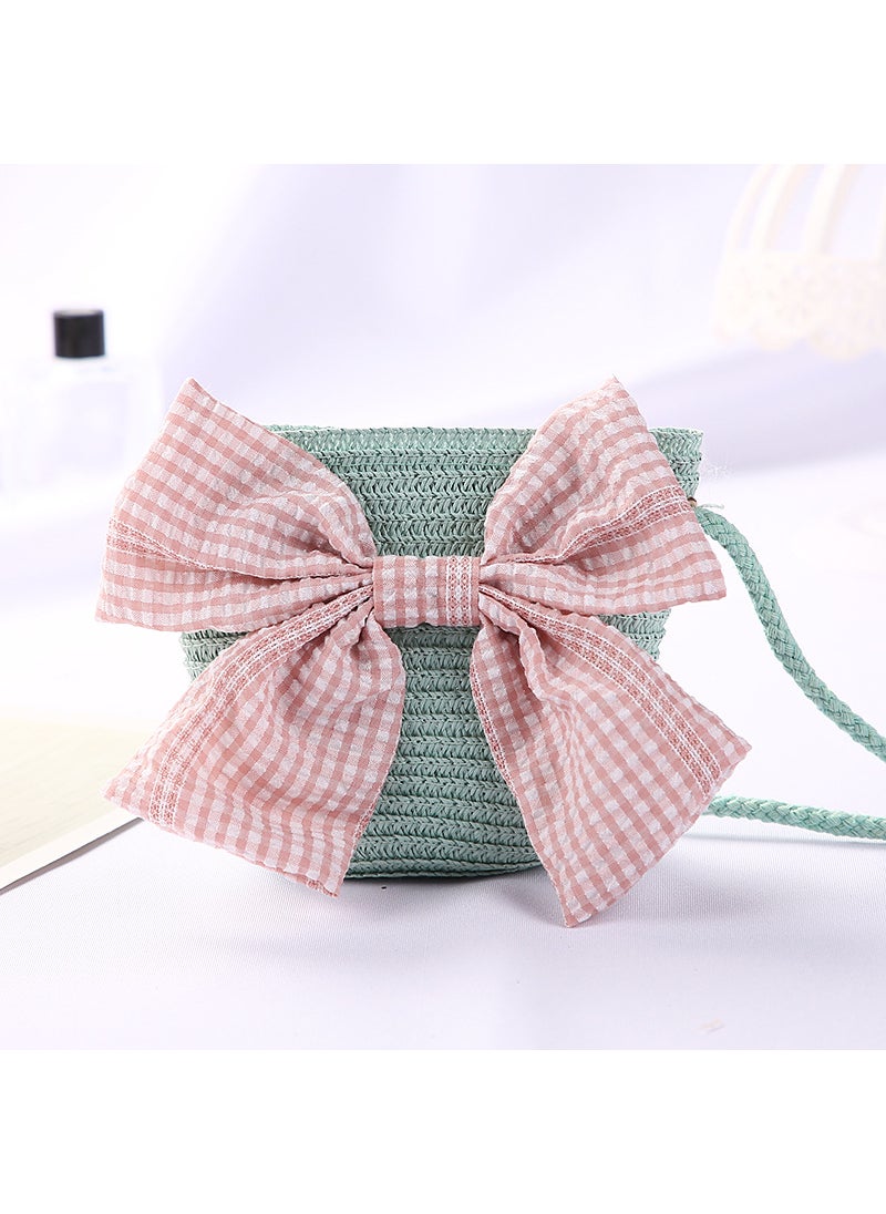 Generic Girls Trendy Crossbody Mini Purse Big Bow Green Bag 