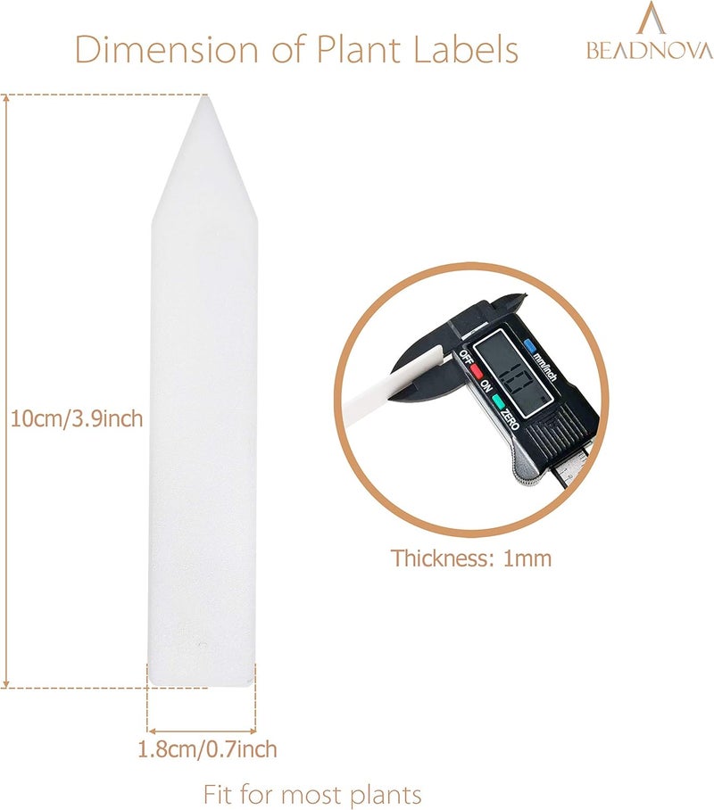 BEADNOVA Plant Labels 140pcs Plant Tags Multicolor Identification Stakes Plastic Labels for Pots Garden 4 Inch 7 Colors - Image 2