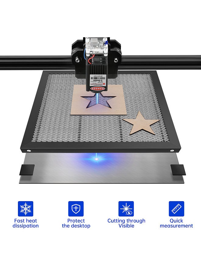 Two Trees - Laser Engraver Honeycomb Working Table All-metal Structure Steel Panel Board Platform with Measurement for CO2/Diode/Fiber Laser Engraving Machine Clean Cutting 400 x 400 Work Area - Image 1