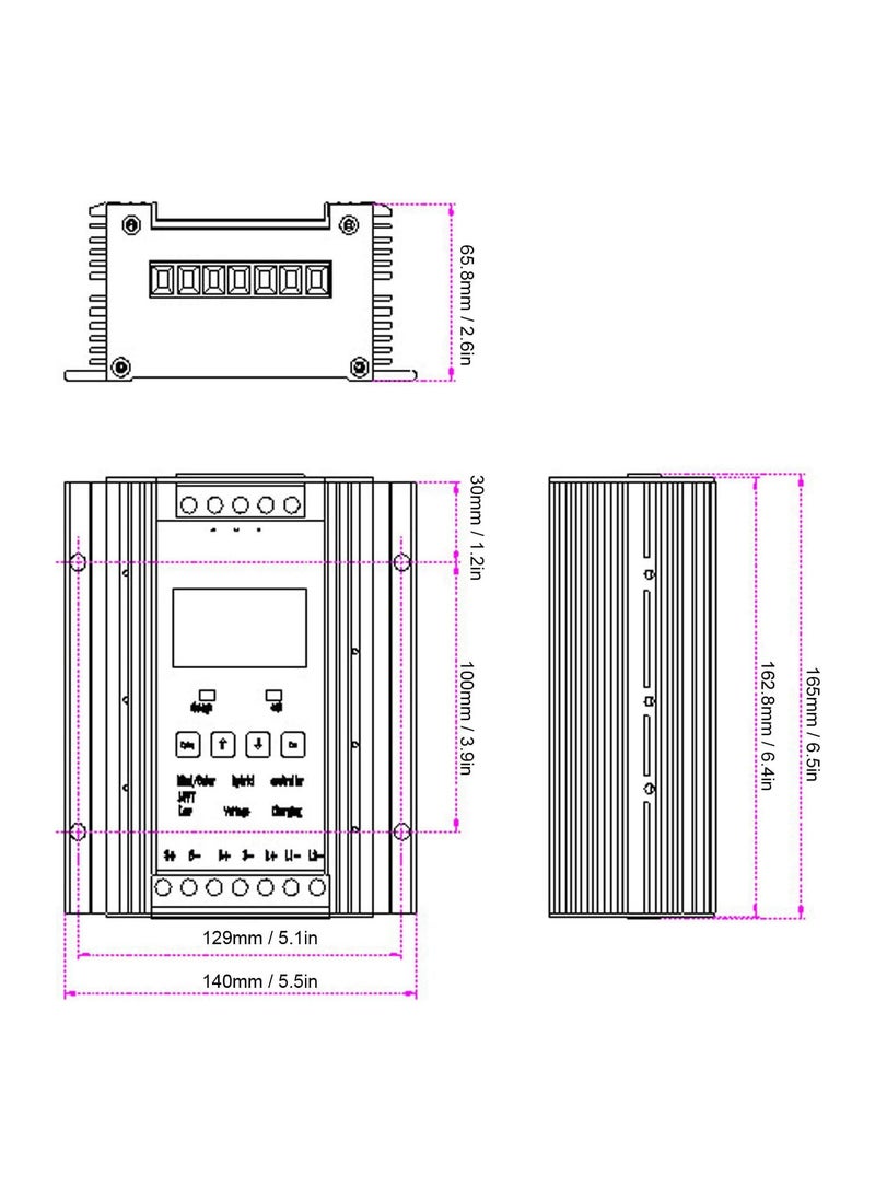 GGOOT - MPPT Charge Controller, DC12V 24V Wind Solar Hybrid Controller MPPT Boost Charge Regulator for Acid Lithium Battery, Renewable Energy - Image 1
